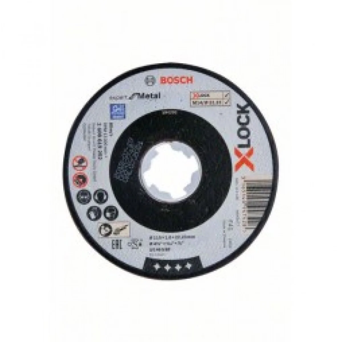 Диск за шлайфане с плосък център X-LOCK, Expert for Metal, 125x6x22,23, A 30 T BF,  Bosch 2608619259 Диск за шлайфане с плосък център X-LOCK, Expert for Metal, 125x6x22,23, A 30 T BF,  Bosch 2608619259