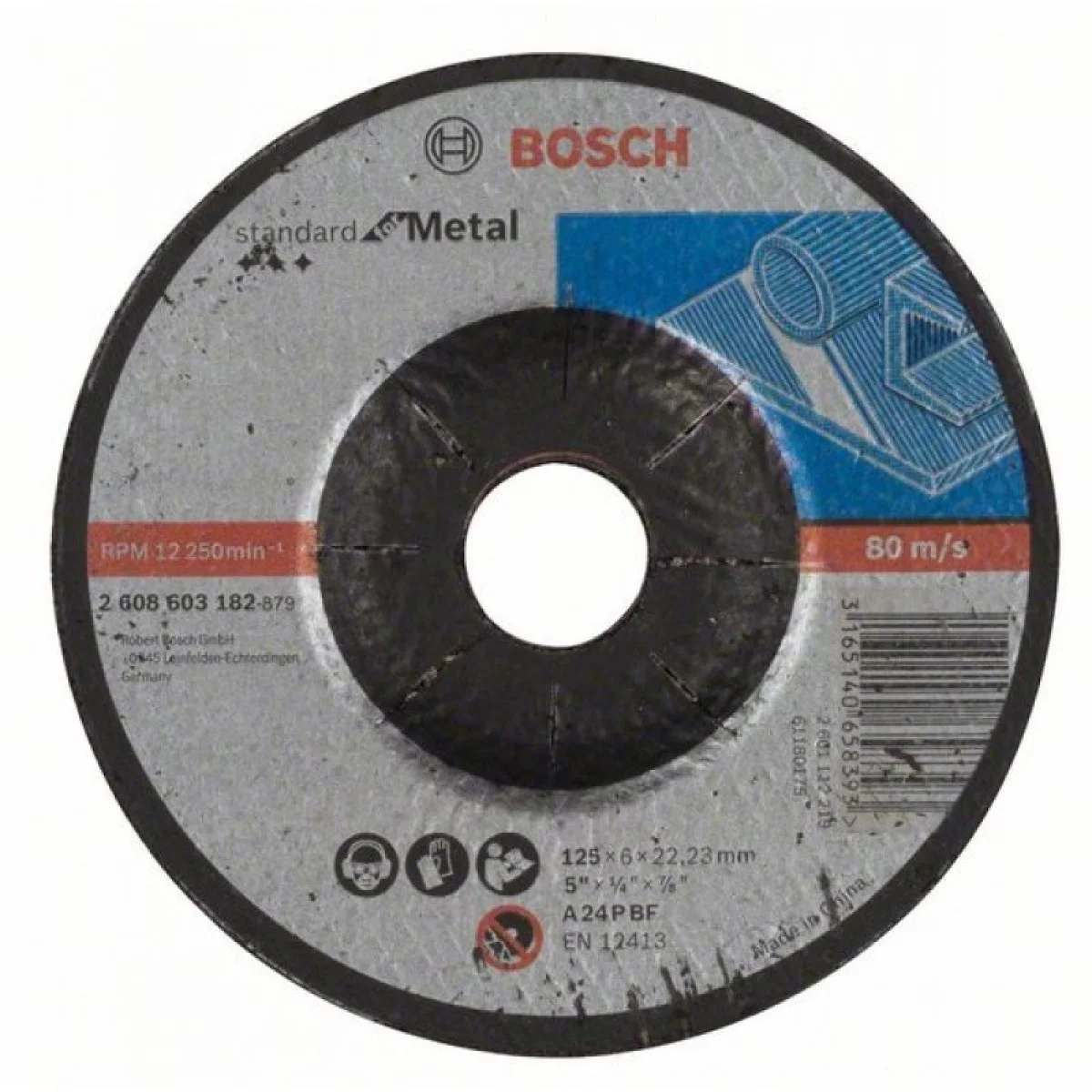 Диск за шлайфане Standart for Metal 125x22.23x6mm, Bosch 2608603182