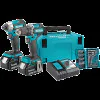 Комплект акумулаторни винтоверт и гайковерт Makita DLX2423JX4, с 2 батерии 18 V, 3 Ah