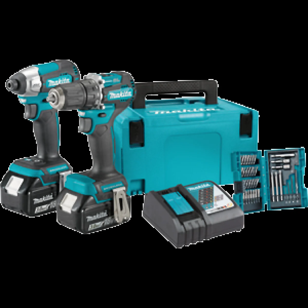 Комплект акумулаторни винтоверт и гайковерт Makita DLX2423JX4, с 2 батерии 18 V, 3 Ah DLX2423JX4