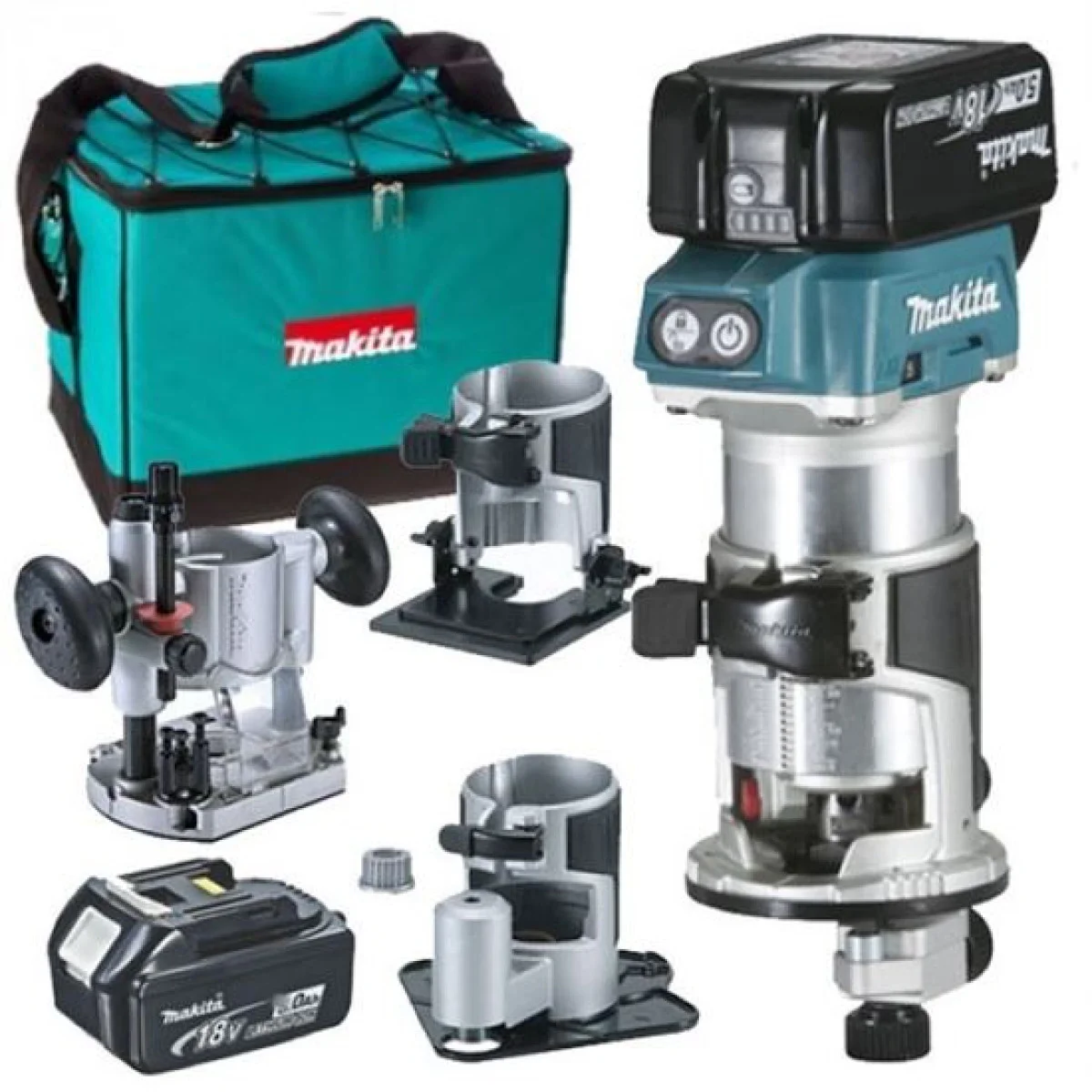 Акумулаторна челна фреза DRT50RFEX3 Makita,18V, 2x3.0Ah, 6-8mm DRT50RFEX3