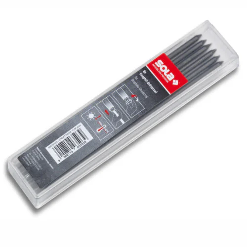 Графит Sola SG TLM2 HB за дърводелски молив комплект 6 бр., 140 мм, черен