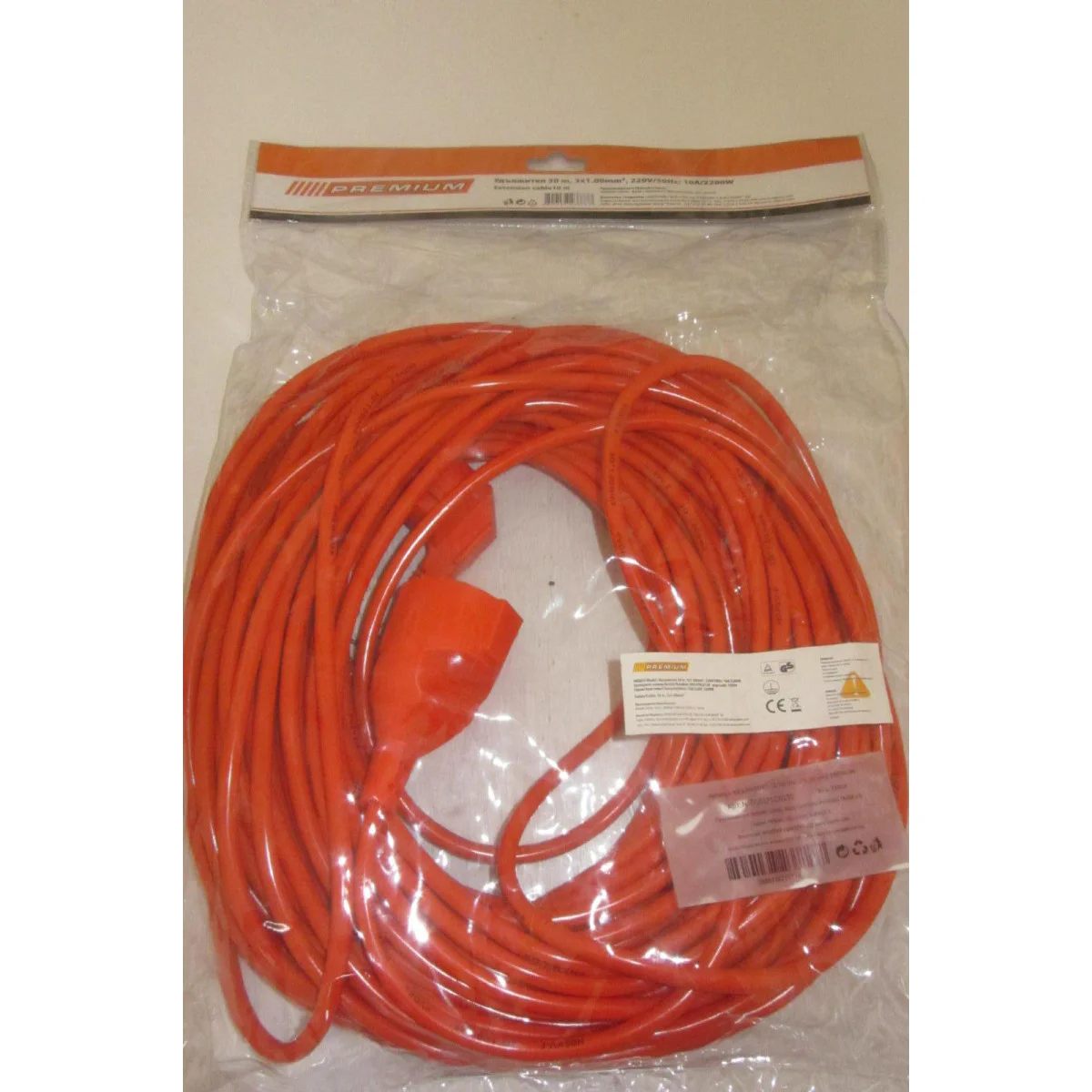 Кабел УДЪЛЖИТЕЛ 10 МЕТРА 3 х 1,00 мм2 Премиум 220V, 10A 33002