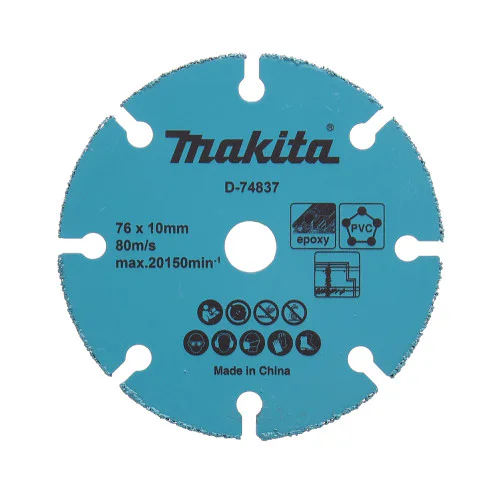 Карбиден диск Makita D-74837 за рязане на дърво, пластмаса, цветни метали, 76х10 мм