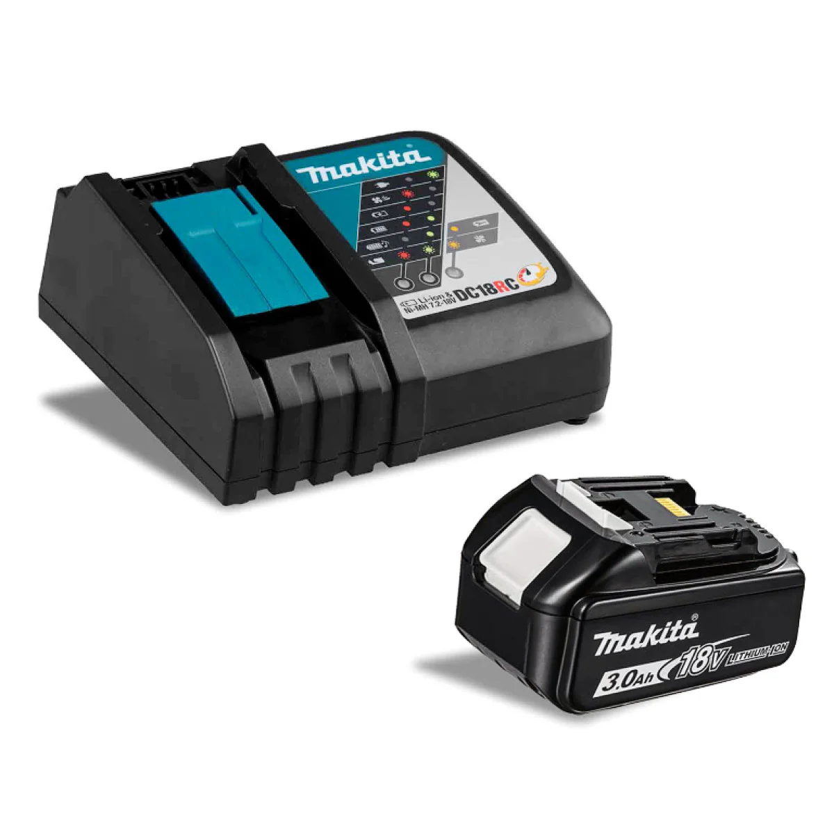 Комплект Батерия Makita 1х BL1830 18.0 V, 3.0 Ah + зарядно DC18RC, 191A24-4 191A24-4