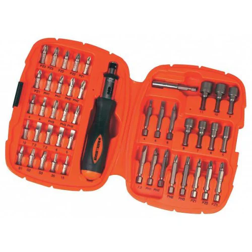 Комплект битове и магнитен държач Black & Decker Piranha