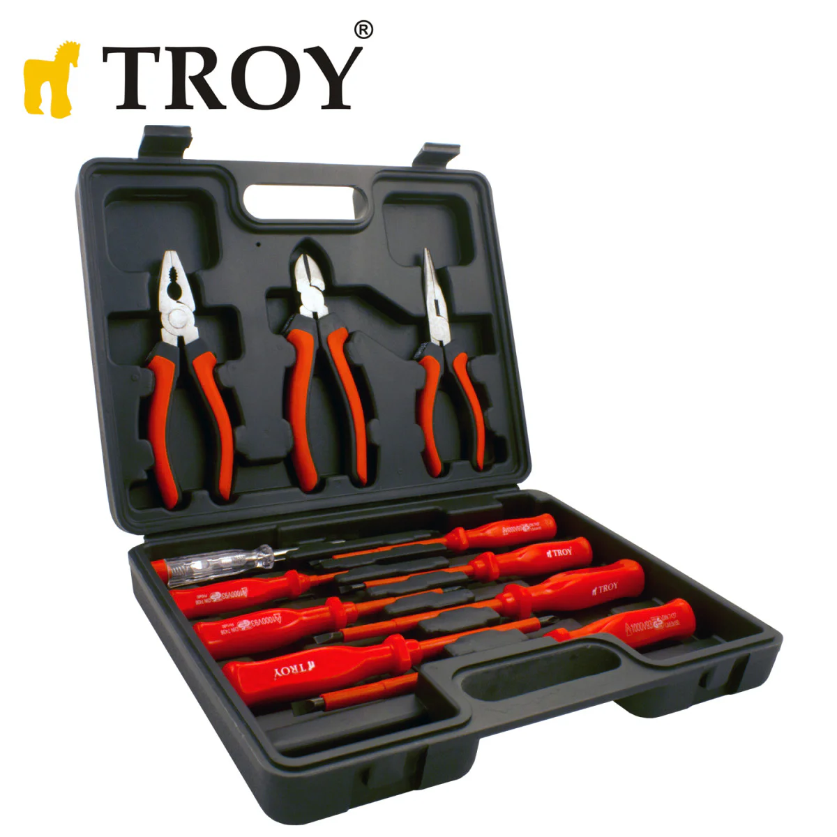Комплект клещи и изолирани отвертки 11 части Troy T 22303
