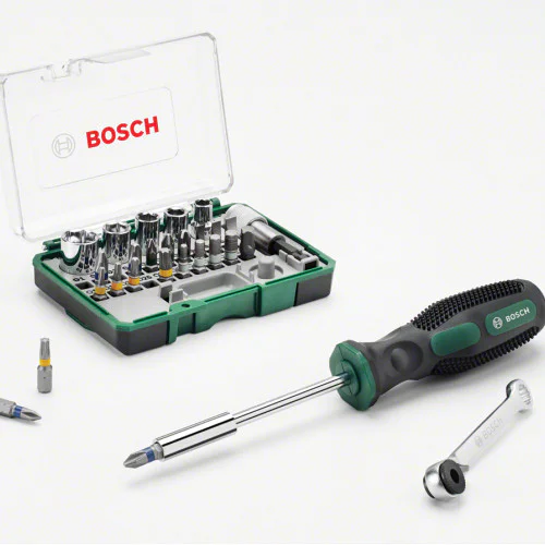 Комплект минитресчотки + ръчна отвертка, 27 части Bosch Комплект минитресчотки + ръчна отвертка, 27 части Bosch