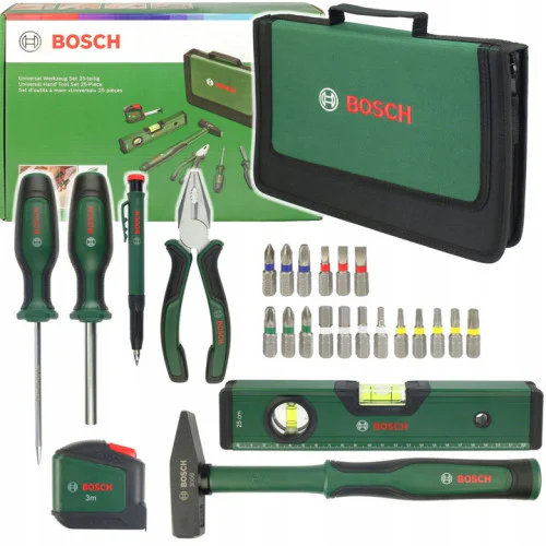 Комплект от 25 ръчни инструменти и накрайници за винтоверт на BOSCH Universal Hand Tool Set