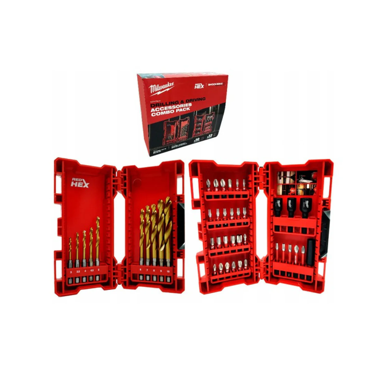 Комплект ударни накрайници 33 бр. и свредла 10 бр, Milwaukee 4932478900