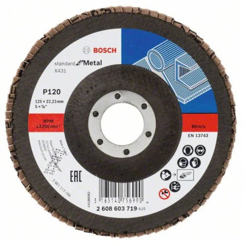 Ламелен диск X431 Standard for Metal прав основа фибростъкло 125x22.23mm G120 , Bosch