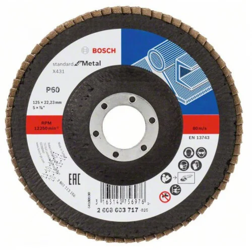 Ламелен диск X431 Standard for Metal прав основа фибростъкло 125x22.23mm G60 , Bosch