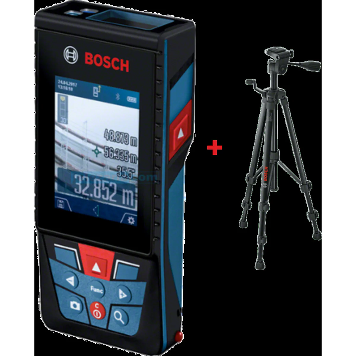 Лазерна противоударна ролетка Bosch GLM 120 C + Статив BT 150 0601072F01