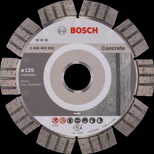  Диск диамантен за сухо рязане на стоманобетон и зидария , ф 125 x 22,23 x 2,2 x 12 ,  Bosch Best for Concrete