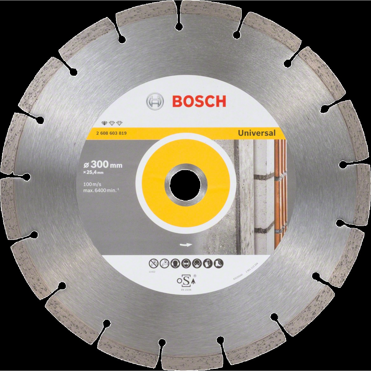  Диамантен диск за сухо рязане , ф 300 x 25,40 x 3,1 x10 mm ,  Bosch Standard for Universal 