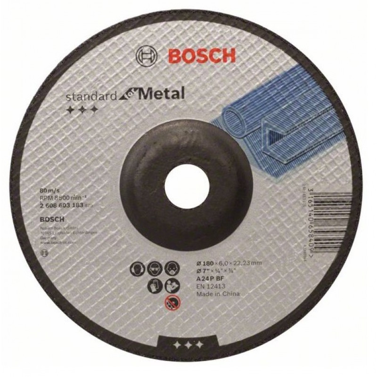 Диск за шлайфане Standart for Metal 180x22.23x6mm, Bosch