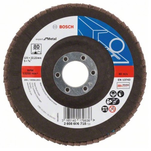 Диск ламелен за ъглошлайф X551, Expert for Metal 125mm, 22,23mm, K80, Bosch