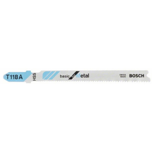 Нож за прободен трион T 118 A, Basic for Metal, 5бр,  Bosch