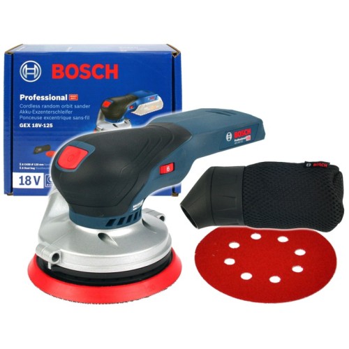 Акумулаторен ексцентършлайф BOSCH GEX 18V-125 без батерия 