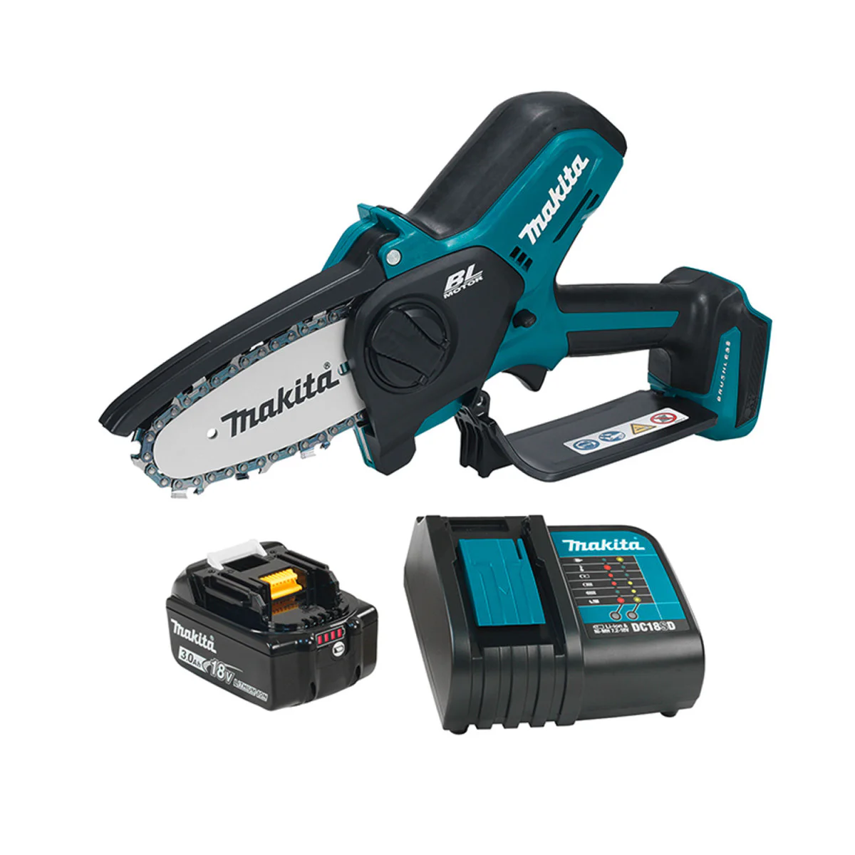 Акумулаторна резачка Makita UC100DWA, CXT, 10 см, 1 батерия 12 V, 2 Ah + подарък работни ръкавици и масло за вериги на верижни триони UC100DWA