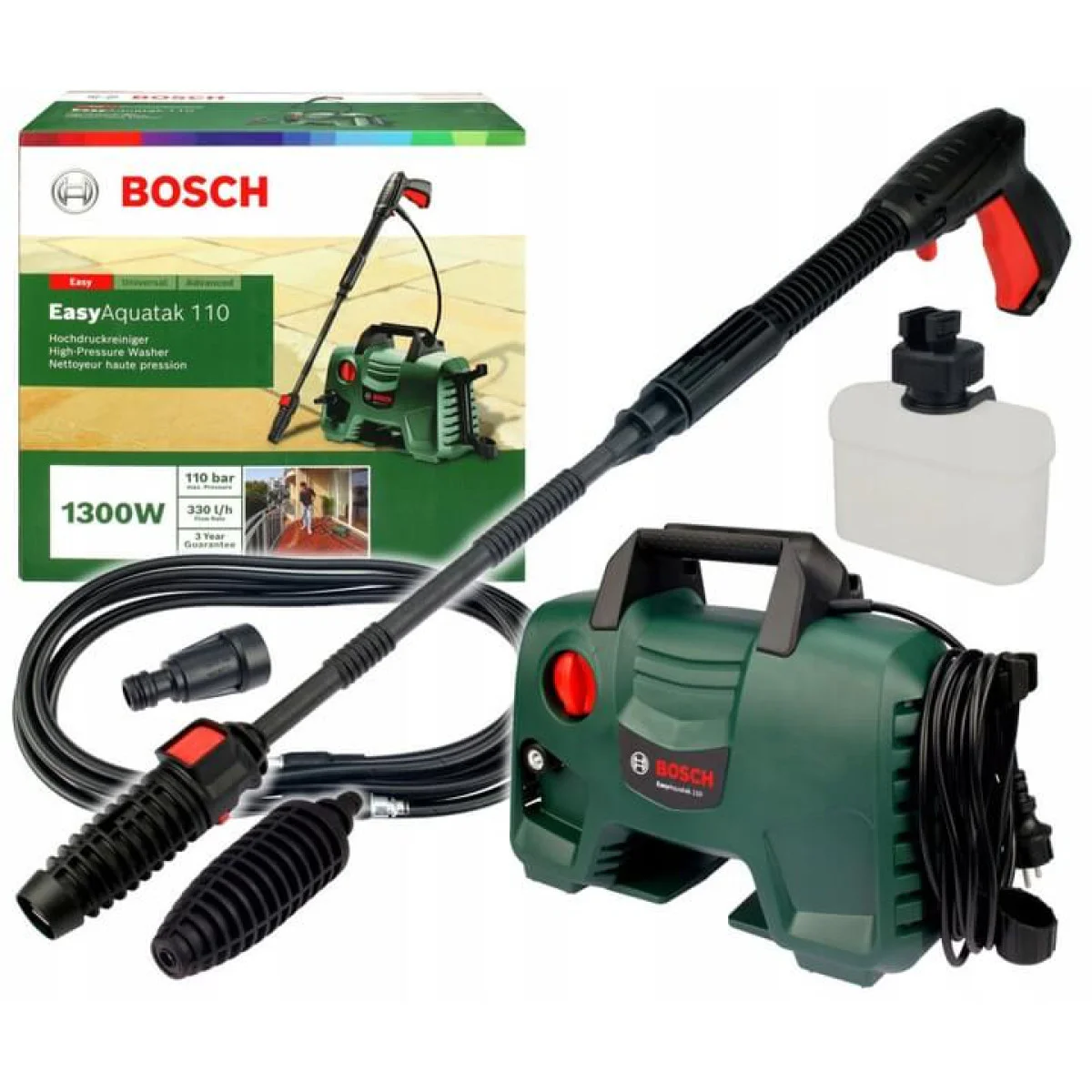 Водоструйка Bosch EasyAquatak 110 - 1300 W, 110 bar, 330 л/ч 06008A7F00