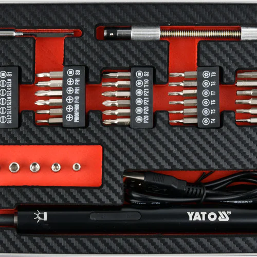 Акумулаторна отвертка YATO YT 27930, прецизна + аксесоари, 3.6 V, 39 части Акумулаторна отвертка YATO YT 27930, прецизна + аксесоари, 3.6 V, 39 части
