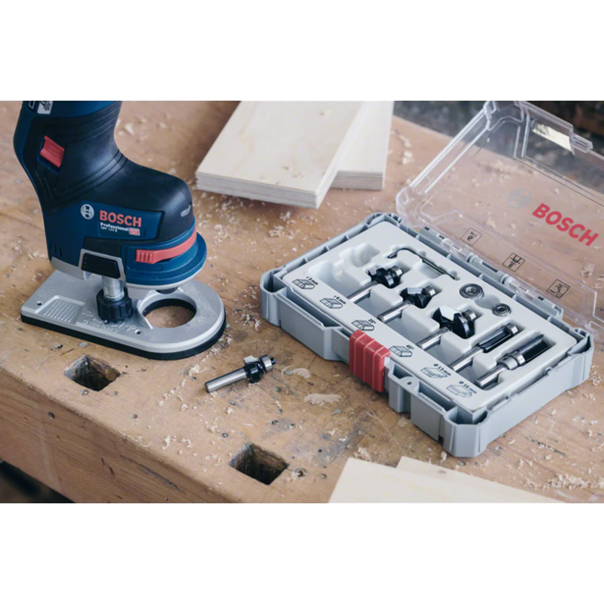 Фрезери комплект за оберфреза, 6 части, 8mm опашка, Bosch 2607017469