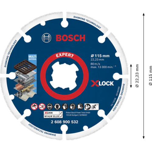 Диамантен диск за метал X-LOCK 115 x 22,23 mm