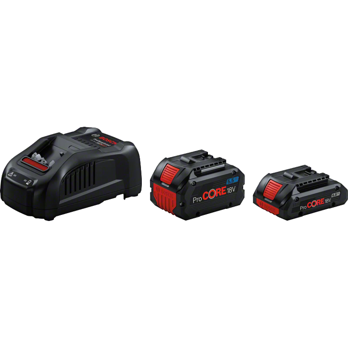 Стартов комплект Bosch 1батерия ProCORE18V 4.0Ah + 1 бр ProCORE18V 5.5Ah + зарядно GAL 1880 CV 1600A0214A