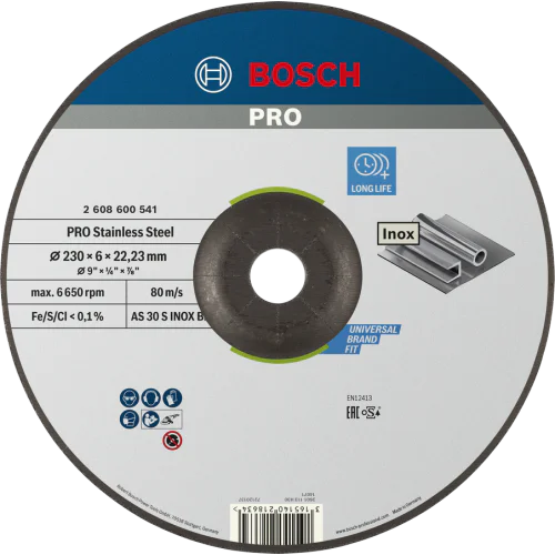  Диск за шлайфане Inox 230x22.23x6mm, Bosch