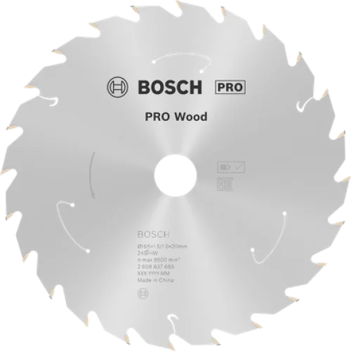 Диск за акумулаторни циркуляри 165 x 1,5/1 x 20 T24 Standard for Wood Bosch
