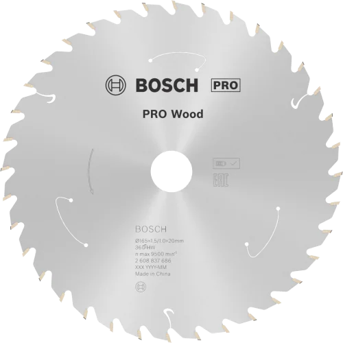 Диск за акумулаторни циркуляри 165 x 1,5/1 x 20 T36 Standard for Wood Bosch
