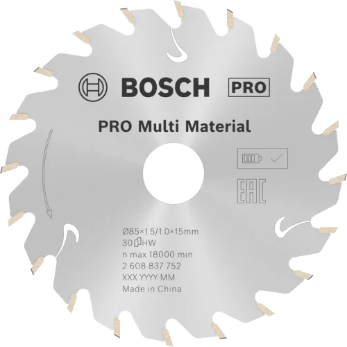 Диск за акумулаторни циркуляри 85 x 1,5/1 x 15 T30 Standard for Multi Material Bosch