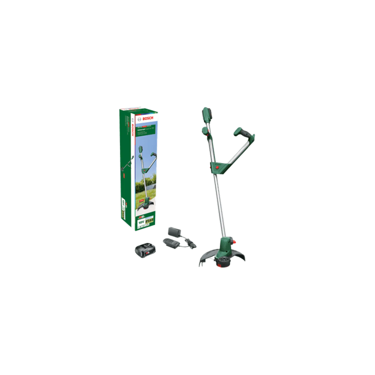 Акумулаторен тример за трева Bosch UniversalGrassCut 18-260, 2 x батерия PBA 18V 2.0Ah и зарядно 06008C1D05