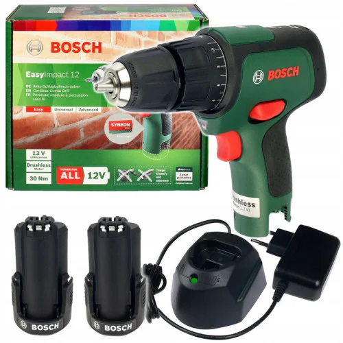 Винтоверт ударен Bosch EasyImpact 12, 2 x батерия PBA 12V 2.0Ah	