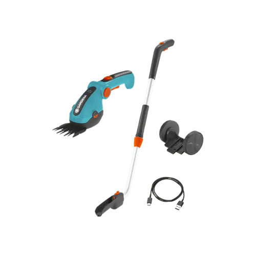 Акумулаторна ножица за трева GARDENA ComfortCut Li комплект с дръжка и колела