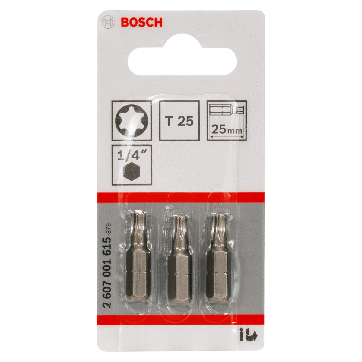 Бит особено твърд T25, 25 mm, 3 бр., Bosch 2607001615