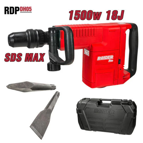 Къртач Raider RDP-DH05, SDS-Max, 1500 W, 18 J, с куфар
