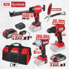 Комплект акумулаторни машини Raider RDP-BXS10, R20, с батерии, 2 Ah, 4 Ah 20 V, зарядно и аксесоари 030329