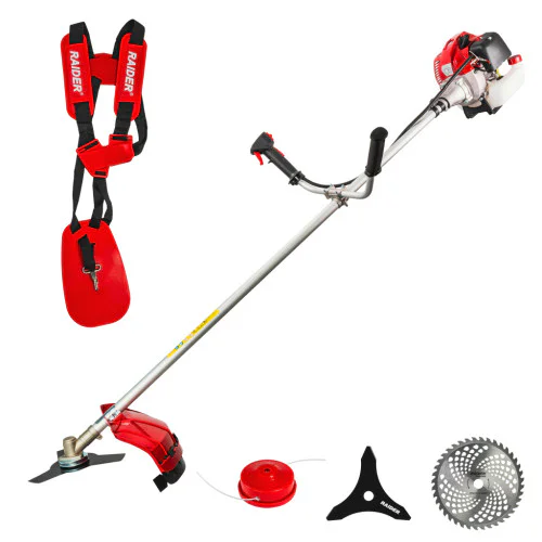 Бензинов тример Raider RD-GBC26 2К, 2 к.с., с диск, нож, корда и самар