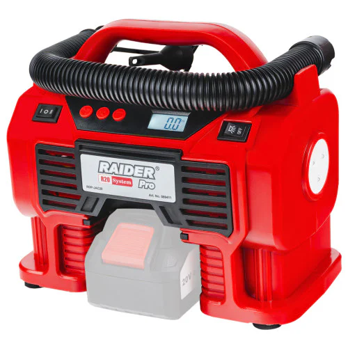 Акумулаторен мини компресор за въздух RAIDER RDP-JAC20 Solo, R 20, 12/20 V, 11 бара, без батерия Акумулаторен мини компресор за въздух RAIDER RDP-JAC20 Solo, R 20, 12/20 V, 11 бара, без батерия