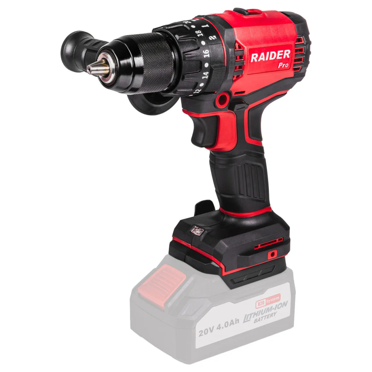 Комплект акумулаторни машини Raider RDP-BXS6, R20, с батерии 4 Ah и 5 Ah 20 V, зарядно и аксесоари 030325