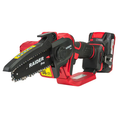 Акумулаторен верижен трион Raider RDP-YGP20, R20, 12 см, с 1 батерия 20 V, 2 Ah, , зарядно и куфар