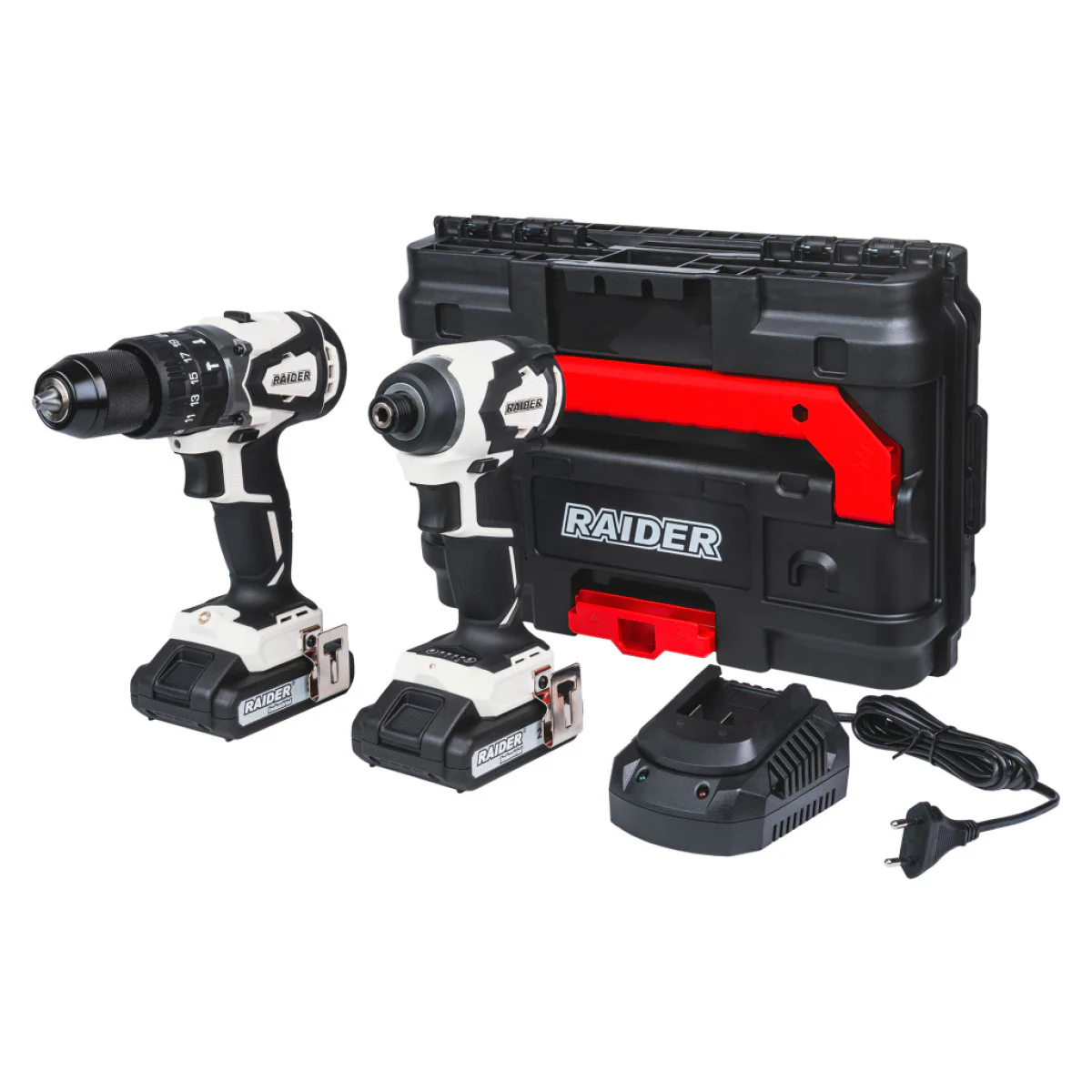 Комплект акумулаторни безчеткови винтоверти Raider RDI-CDB04W&HID01W, 2 батерии 2 Ah 20 V, зарядно и куфар 011504 Комплект акумулаторни безчеткови винтоверти Raider RDI-CDB04W&HID01W, 2 батерии 2 Ah 20 V, зарядно и куфар 011504