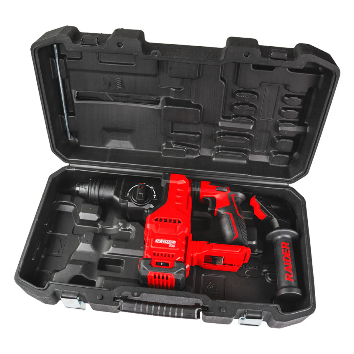Акумулаторен безчетков перфоратор Raider RDP-BBRH20 Solo, R20, SDS+, 20 V, 3 J, без батерия и зарядно, с куфар 030193