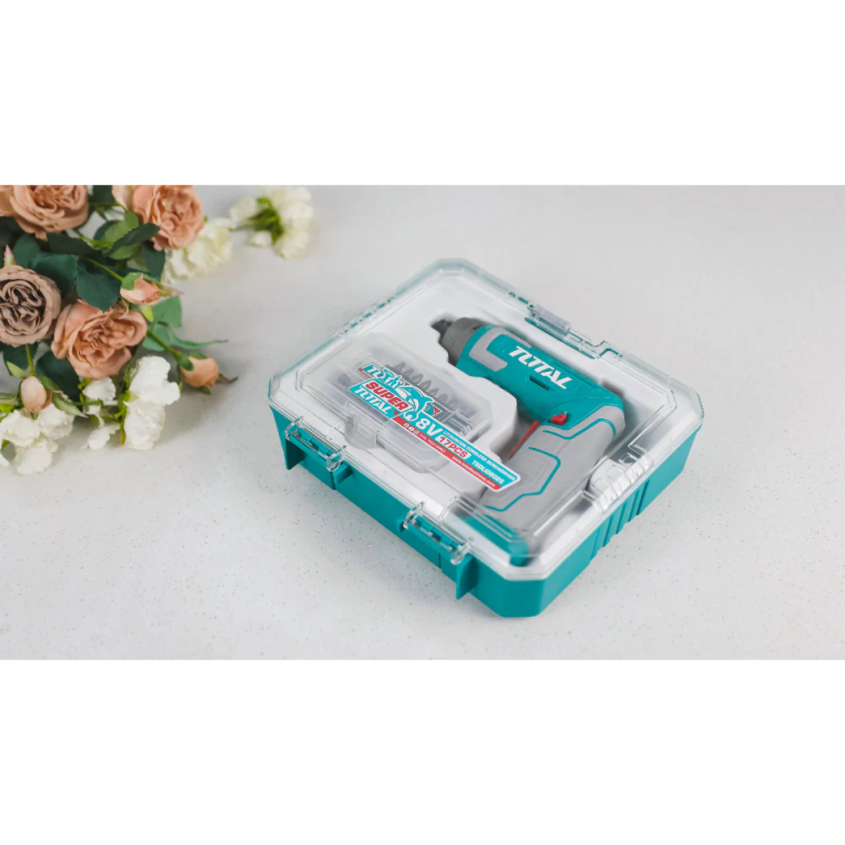 Акумулаторна отвертка TOTAL INDUSTRIALTSDLI08025, 1/4", 8 V, 6 Nm, кутия TSDLI08025