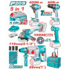 Комплект акумулаторни инструменти TOTAL TCKLI20592E INDUSTRIAL, 5 в 1, 2 x 20 V, 4 Ah