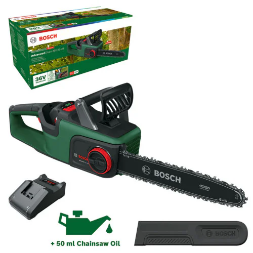 Акумулаторен верижен трион Bosch AdvancedChain 36V-35-40, 35 см, с 1бр батерия 36.0 V, 2.0 Ah и зарядно