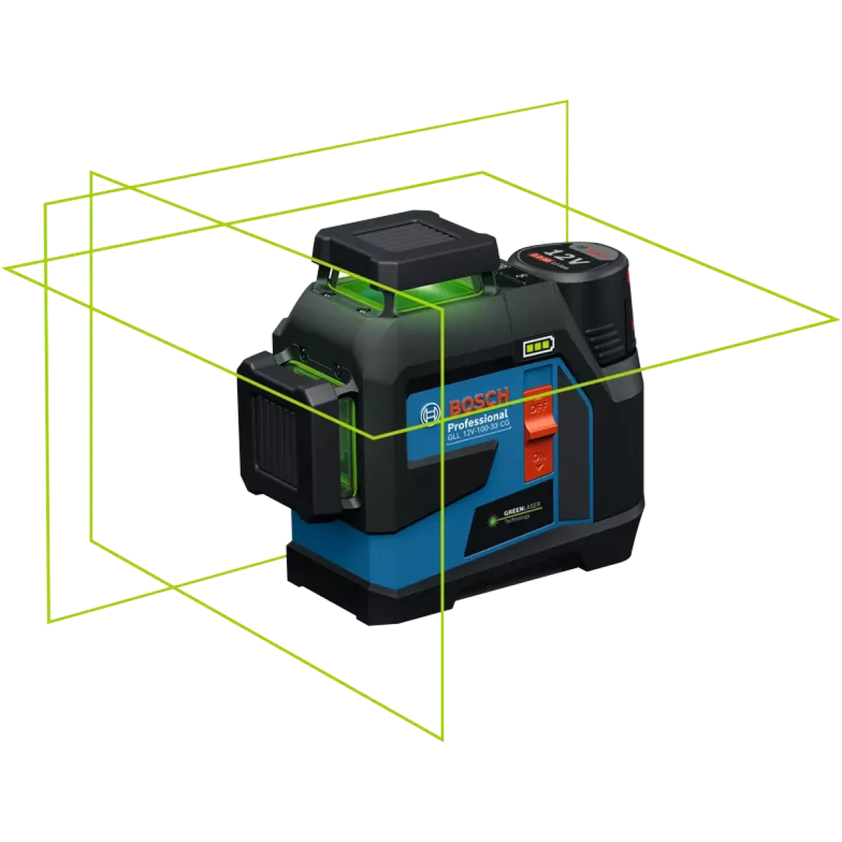 Линеен лазер Bosch GLL 12V-100-33 CG, до 30 m, в L-BOXX 136 с 1 x батерия GBA 12V 2.0Ah,  универсален държач LB 10 0601065401 Линеен лазер Bosch GLL 12V-100-33 CG, до 30 m, в L-BOXX 136 с 1 x батерия GBA 12V 2.0Ah,  универсален държач LB 10 0601065401
