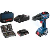Акумулаторен винтоверт Bosch GSR 18V-50, 50 Nm, с 2 бр батерии 18 V 2 Ah, битове 43ч, чанта